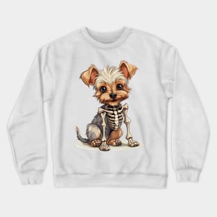 Skeleton Yorkshire Terrier Dog Crewneck Sweatshirt